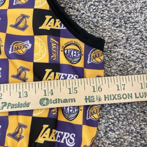 NWOT NBA Ultra Game Women's Lakers Basketball Logo Pattern Yellow Sports Bra XL - Picture 6 of 7